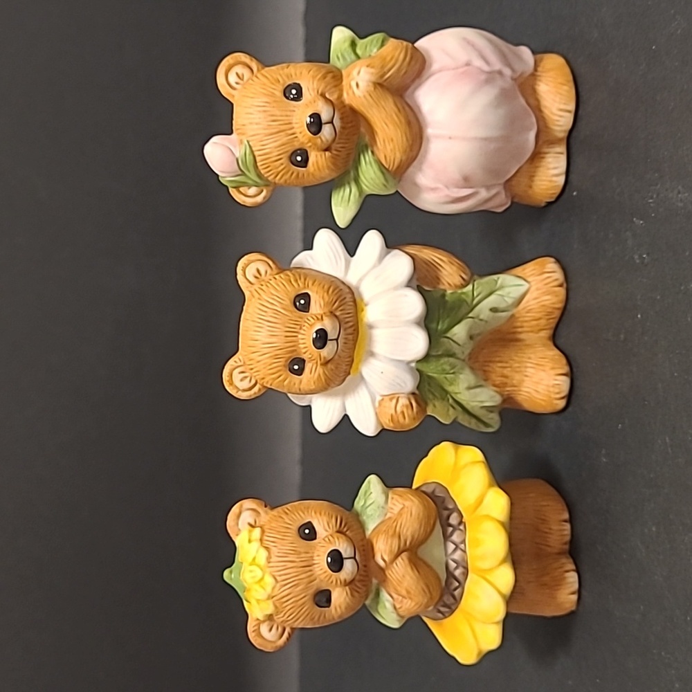 Set of 3 Homco Flower Bears